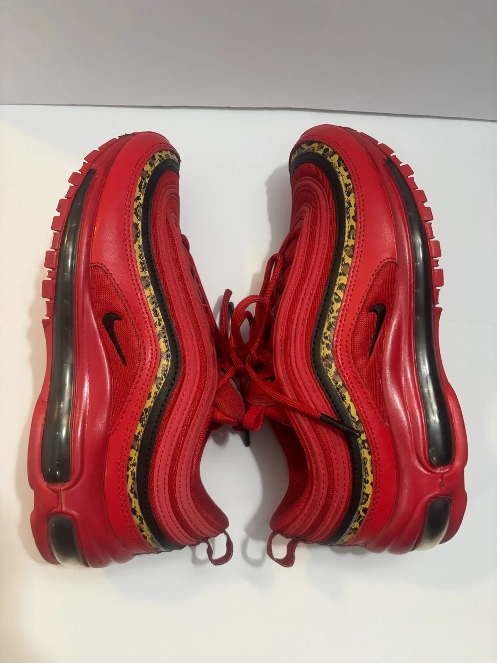 Nike Air Max 97 University Bright Red Woman's Size 8 Leopard BV6113-600